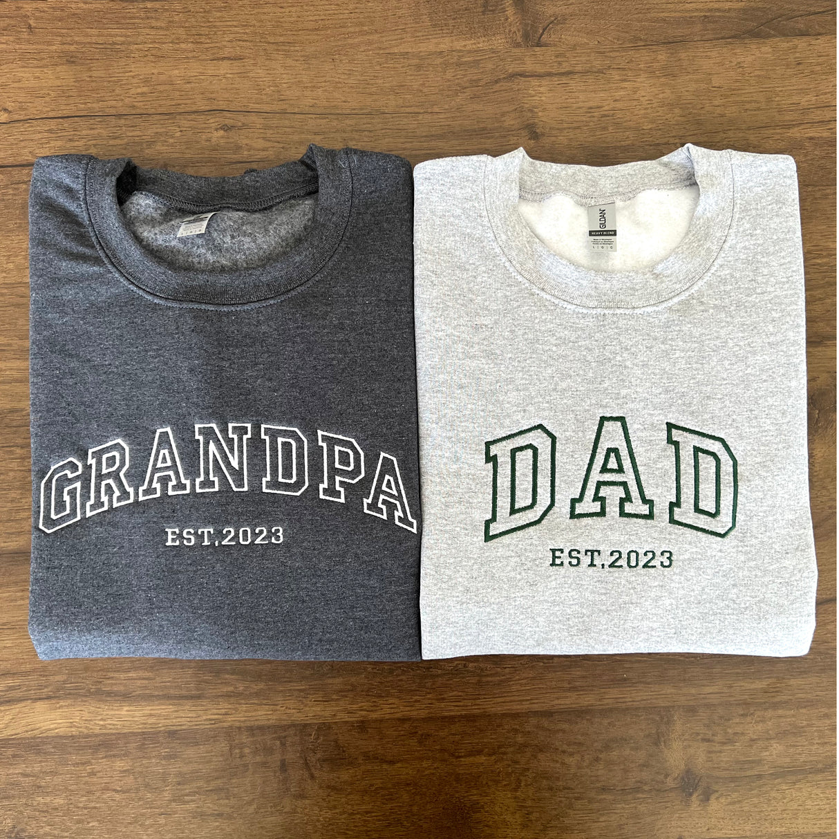 Custom Dad Grandpa Embroidered Sweatshirt