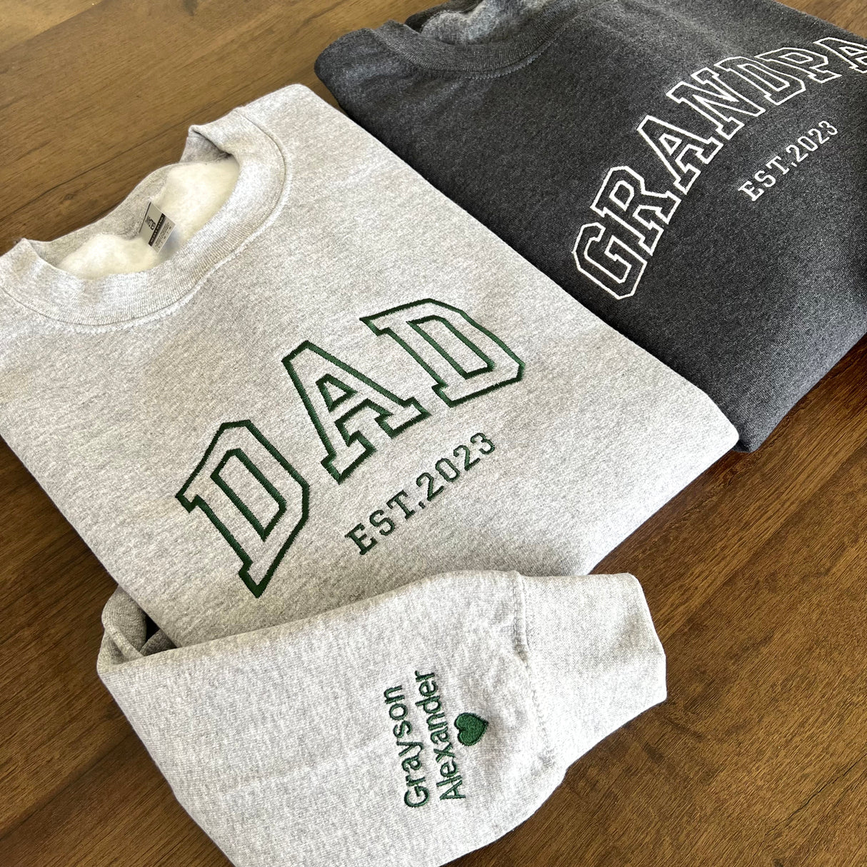 Custom Dad Grandpa Embroidered Sweatshirt