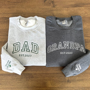 Custom Dad Grandpa Embroidered Sweatshirt