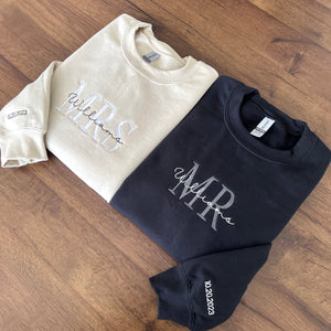 Custom Mrs. and Mr. Embroidered Sweatshirt